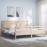 vidaXL Okvir kreveta s uzglavljem 200 x 200 cm od masivnog drva Cijene