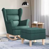  Gugalni stol s stolčkom za noge temno zeleno blago, (21749741) | Shoptok.si