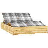 Maison Chic Dvojni Ležalnik - Sončna ležalnik z blazinami impregnirana borovina, (22043284) | Shoptok.si