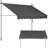 Multi Garden balkonska tenda 300 × 120 cm – podesive visine, vodootporna, s ručicom, siva | shoptok.hr