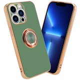  Ohišje, združljiv z Apple v sijajni svetlo zeleni barvi - Zlato z obročem - Zaščitni pokrov iz fleksibilnega silikona TPU, z zaščito pred kamero in držalom magnetnega avtomobila, (20593985) | Shoptok.si