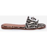Boto Flat Ladies Sandals With Decorative Buckle Zebra Clariola | Shoptok.si