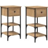 vidaXL nočne omarice 2 kosa Umetniški hrast 34x36x70 cm Obdelano leseno | Shoptok.si