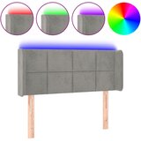 Maison Chic led posteljno vzglavje - vzglavna omarica - nočna omarica svetlo sivo 93x16x78/88 cm žamet, (21710194) | Shoptok.si