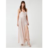 Koton Long Evening Dress Draped Strap Shiny | shoptok.hr