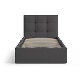 Micadoni antracitno siva oblazinjena postelja s prostorom za shranjevanje z letvenim dnom 90x200 cm phaedra – | Shoptok.si