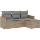  4-dijelni set vrtnih sofa s jastucima bež od poliratana | shoptok.hr