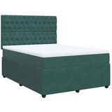 vidaXL Box spring postelja z vzmetnico temno zelena 160x200 cm žamet, (21305512) | Shoptok.si