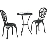 Bistro set za vrt 3 pcs Crna Aluminij | shoptok.hr