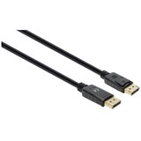 Manhattan DisplayPort priključni kabel DisplayPort utikač, DisplayPort utikač 2 m crna 355575 DisplayPort 1.4, trostruko zaštićen, PVC obloga, pozlaćeni kontakti DisplayPort kabel Cijene