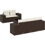  6-dijelni set vrtnih sofa od poliratana s jastucima smeđi | shoptok.hr