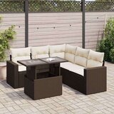 vidaXL 6-dijelni set vrtnih sofa od poliratana s jastucima smeđi | shoptok.hr