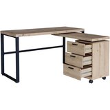 Venda pisalna miza kovina, leseni material črna, barve hrasta | Shoptok.si
