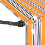 Tenda na ručno uvlačenje s LED svjetlima 400 cm žuto-plava | shoptok.hr
