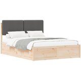  Krevetni okvir s tapiciranim uzglavljem Tamno siva 135 x 190 cm | Eponuda.com