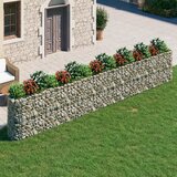 Furnova Visoka greda gabion pocinkano železo 610x50x100 cm, (21921704) | Shoptok.si