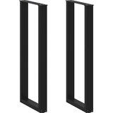 vidaXL noge kavne mizice u-oblika 2 kosa črna 50x(110-111) cm jeklo | Shoptok.si