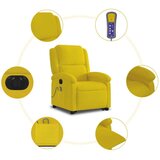 vidaXL Električni masažni naslonjač na podizanje žuti baršun | shoptok.hr