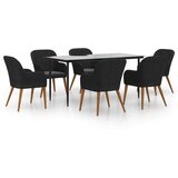  7-dijelni vrtni blagovaonski set s jastucima crni | shoptok.hr