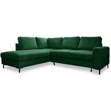 Miuform Temno zelena raztegljiva kotna sedežna garnitura iz rebrastega žameta (levi kot) Lofty Lilly – | Shoptok.si