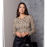 Gemre Beige mesh blouse adorned with Eldisa print | shoptok.hr