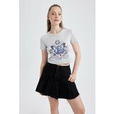 Defacto Slim Fit Printed Ribana Short Sleeve T-Shirt Cene