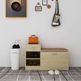 vidaXL Klop za čevlje sonoma hrast 94,5x31x57 cm iverna plošča Cene