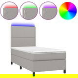 Maison Chic Box spring postelja - Vzmetna postelja z vzmetnico LED svetlo siva 80x200 cm blago SL2713, (21902272) Cene