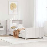  Posteljni okvir brez vzmetnice bel 100x200 cm trdna borovina, (21606966) | Shoptok.si