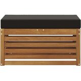  Vanjska stolica klupa s jastukom Prirodna 80 x 43 x 37 cm - Prirodna i crno 80 cm Zatvoren prostor za noge | shoptok.hr