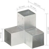 vidaXL spojnik za stupove u y-obliku od pocinčanog metala 91 x 91 mm | shoptok.hr