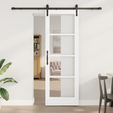 vidaXL Drsna vrata s kompletom strojne opreme 'ORKDAL'Bela trdna les in steklo, Notranja vrata s steklom 'ORKDAL'Bela 73,5x211x4 cm Cene