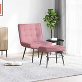  Stolica za opuštanje s osloncem za noge ružičasta baršunasta | shoptok.hr