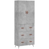  Visoka komoda siva betona 69,5x34x180 cm od konstruiranog drva | shoptok.hr