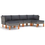  6-dijelna vrtna garnitura od poliratana s jastucima siva | shoptok.hr