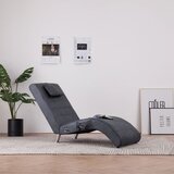  Masažni ležaj od umjetne brušene kože s jastukom sivi | shoptok.hr
