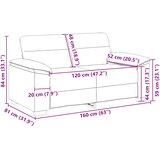  Dvosjed Sofa Tamno siva 160x81x84 cm Tkanina | Shoptok.si