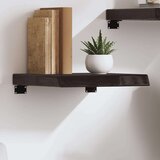  Stenska polica temno rjava 40x40x(2-6) cm trdna hrastovina Cene