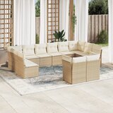 vidaXL 12-dijelni set vrtnih sofa od poliratana s jastucima bež | shoptok.hr