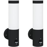 vidaXL Zunanje stenske svetilke s senzorjem 2 kosa Črna Nerjaveče jeklo IP44, (22044581) Cene