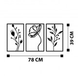 WALLXPERT Zidna dekoracija Cvijeće, 70x39cm, Crna | Eponuda.ba