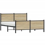 Maison Chic Kovinski Posteljni okvir - Dvoposteljna postelja - Zakonska postelja brez vzmetnice sonoma hrast 140x190 cm, (21694023) Cene