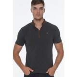 Dewberry T8571 ZIPPER MEN'S T-SHIRT-ANTHRACITE | ePonuda.com