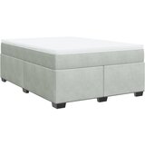 vidaXL Box spring postelja z vzmetnico svetlo siva 140x200 cm žamet | Shoptok.si