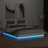  Okvir kreveta s uzglavljem i LED svjetlima bijeli 180 x 200 cm | shoptok.hr