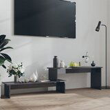 Maison Chic TV omarica - TV stojalo - Televizijska omarica visok sijaj siva 180x30x43 cm iverna plošča, (21700436) | Shoptok.si