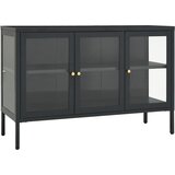 Maison Chic Komoda - Predalnik - Stranska omarica antracitna 105x35x70 cm jeklo in steklo, (21720425) | Shoptok.si