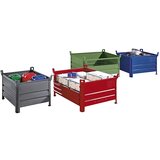 Heson Zaboji za zlaganje s polno steno, ŠxD 1000 x 1200 mm, nosilnost 1000 kg, modre barve, od 1 kosa | Shoptok.si