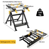 Vrt > Moja garaža, orodje, pripomočki Zložljiva delovna miza z 8 premičnimi sponkami & 7 stopnjami višine 100 kg nosilnosti | Shoptok.si