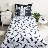 Jerry Fabrics Crno-bijela pamučna dječja posteljina za krevet za jednu osobu 140x200 cm Chess – | shoptok.hr